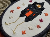 Image 5 of Witch Baba Yaga House Mixed Media Embroidery Hoop 5x7"