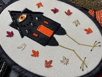 Image 6 of Witch Baba Yaga House Mixed Media Embroidery Hoop 5x7"