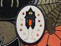 Image 1 of Witch Baba Yaga House Mixed Media Embroidery Hoop 5x7"