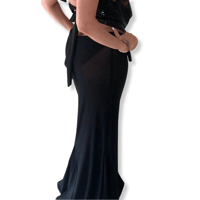Image 1 of Black Mesh Mermaid Maxi Skirt