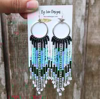 Image 2 of Southwestern Style Beaded Earrings | Beaded Boho Fringe Earrings