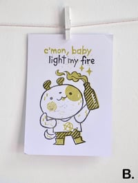 Image 2 of Light my fire - Grabado Artesanal (verde)