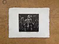A6 'Buried 3' linocut print (bat) [20]