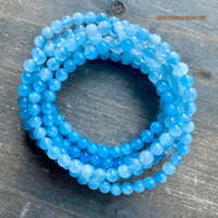 Image 2 of Aquamarine Crystal Bracelet, Gemstone Bracelet, Throat Chakra Stone, Great for Writers & Travelers 