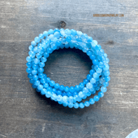Image 3 of Aquamarine Crystal Bracelet, Gemstone Bracelet, Throat Chakra Stone, Great for Writers & Travelers 