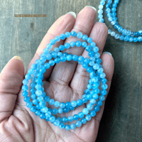 Image 7 of Aquamarine Crystal Bracelet, Gemstone Bracelet, Throat Chakra Stone, Great for Writers & Travelers 