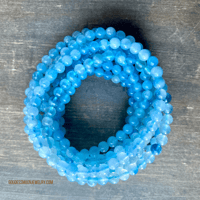 Image 6 of Aquamarine Crystal Bracelet, Gemstone Bracelet, Throat Chakra Stone, Great for Writers & Travelers 