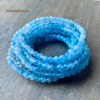 Image 9 of Aquamarine Crystal Bracelet, Gemstone Bracelet, Throat Chakra Stone, Great for Writers & Travelers 