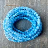Image 10 of Aquamarine Crystal Bracelet, Gemstone Bracelet, Throat Chakra Stone, Great for Writers & Travelers 