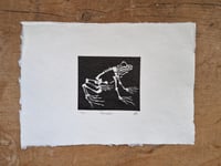 A5 'Buried 4' linocut print (frog) [10]