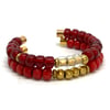 Glass Pony Bead Cuffs (Rich Reds Set)