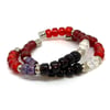 Glass Pony Bead Cuffs (Berry Set)