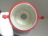 Image 6 of Antique 'Dickens Days' Pottery Vase (Trophy Urn Shape) Horse & Carriage Decor, Red, Age/Wear Defects