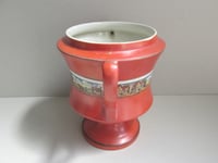 Image 5 of Antique 'Dickens Days' Pottery Vase (Trophy Urn Shape) Horse & Carriage Decor, Red, Age/Wear Defects