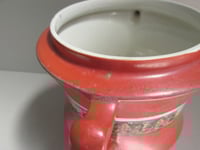 Image 9 of Antique 'Dickens Days' Pottery Vase (Trophy Urn Shape) Horse & Carriage Decor, Red, Age/Wear Defects