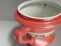 Image 11 of Antique 'Dickens Days' Pottery Vase (Trophy Urn Shape) Horse & Carriage Decor, Red, Age/Wear Defects
