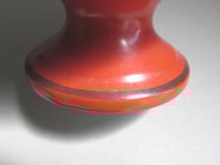 Image 19 of Antique 'Dickens Days' Pottery Vase (Trophy Urn Shape) Horse & Carriage Decor, Red, Age/Wear Defects