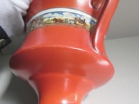 Image 16 of Antique 'Dickens Days' Pottery Vase (Trophy Urn Shape) Horse & Carriage Decor, Red, Age/Wear Defects