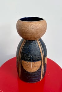 Image 2 of Blue and Raw Clay Modernist Vase