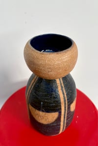 Image 4 of Blue and Raw Clay Modernist Vase