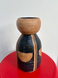 Image 5 of Blue and Raw Clay Modernist Vase