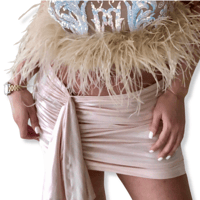 Image 1 of Pearlescent Ruched Fan Mini Skirt