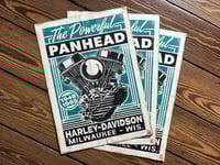 Image 1 of The Powerful Panhead Linocut Print (green edition) FREE SHIPPING
