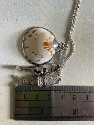 Image of Vintage necklace aquatic silver cluster of charms 