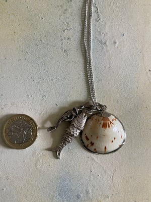 Image of Vintage necklace aquatic silver cluster of charms 