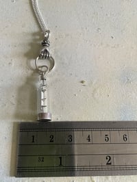 Image 5 of Vintage silver necklace with hand & ship in a bottle charms 