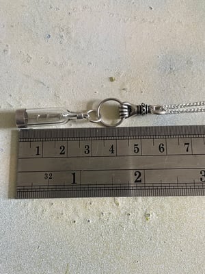 Image of Vintage silver necklace with hand & ship in a bottle charms 