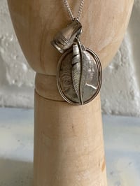 Image 4 of Sterling Silver Necklace & Vintage Silver Feather, Jug, Cameo charms