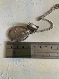 Image 6 of Sterling Silver Necklace & Vintage Silver Feather, Jug, Cameo charms