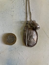 Image 8 of Sterling Silver Necklace & Vintage Silver Feather, Jug, Cameo charms