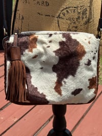 Image 2 of Cow print Cowhide Crossbody Purse