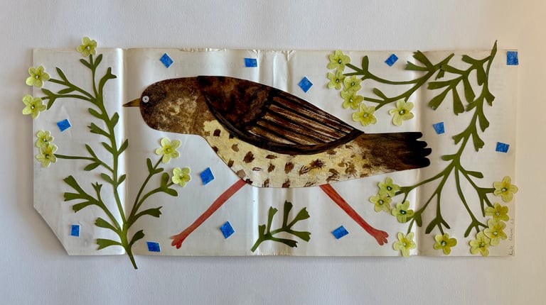 Thrush with Buttercups Image 2