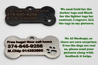 Image 4 of Bone Pet ID Tag - Paw Custom, Stainless Steel, Double-Sided, Paw Design Warranty
