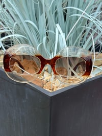 Image 1 of Brown Translucent Oval Sunglasses 
