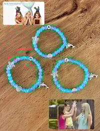 matching trio aquamarine bracelets