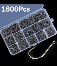 Image 1 of Fishing Hook Assortment Kit – 50 to 1600 Pieces | Sizes 3#–12#
