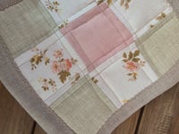 Image 3 of Pocketed Linen Potholder Set- English Garden 