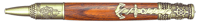 Nautical Twist Pen in Antique Brass Finish and King Cocobolo Body