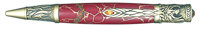Phoenix Rising Twist Pen in Antique Brass and TruStone Maroon and Gold Matrix Body with Opal Inlay