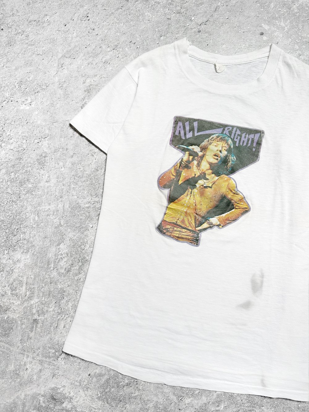 Rolling Stones 1970’s ‘All Right’ White Bootleg T-Shirt