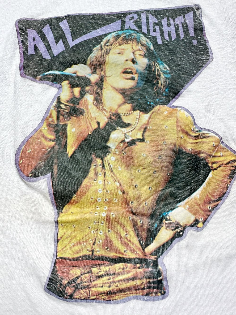 Rolling Stones 1970’s ‘All Right’ White Bootleg T-Shirt