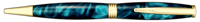 Trimline Twist Pen in Gold Finish with Aquapearl Blue and Green Body