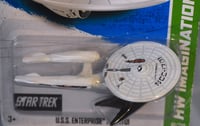 Image 6 of 2013 Hot Wheels White U.S.S. Enterprise NCC-1701 “Battle Damage” – Diecast Car NIP”