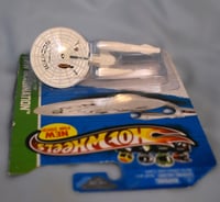 Image 8 of 2013 Hot Wheels White U.S.S. Enterprise NCC-1701 “Battle Damage” – Diecast Car NIP”
