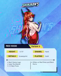 Image 12 of NIKKE Red Hood Dress 3.75" Hard Enamel Pin **PREORDER OPEN**