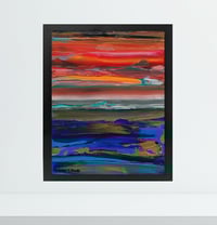 Image 2 of 'Blessed (Opal, Lapis Lazuli)' - Abstract Palette Knife Acrylic on Canvas Panel, 8x10 Framed